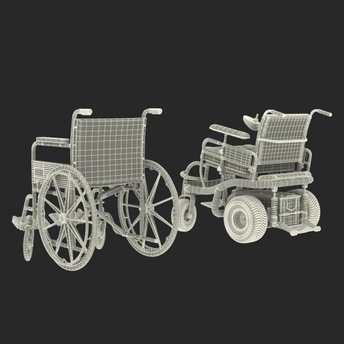 Wheelchairs Rigged Collection 3D model