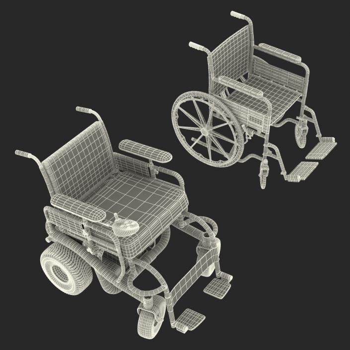 Wheelchairs Rigged Collection 3D model