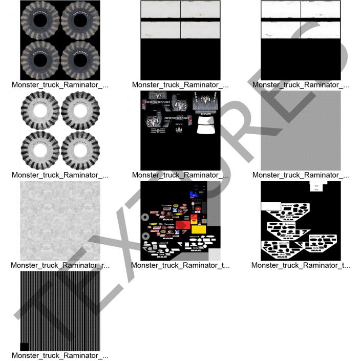 3D Monster Truck Raminator model