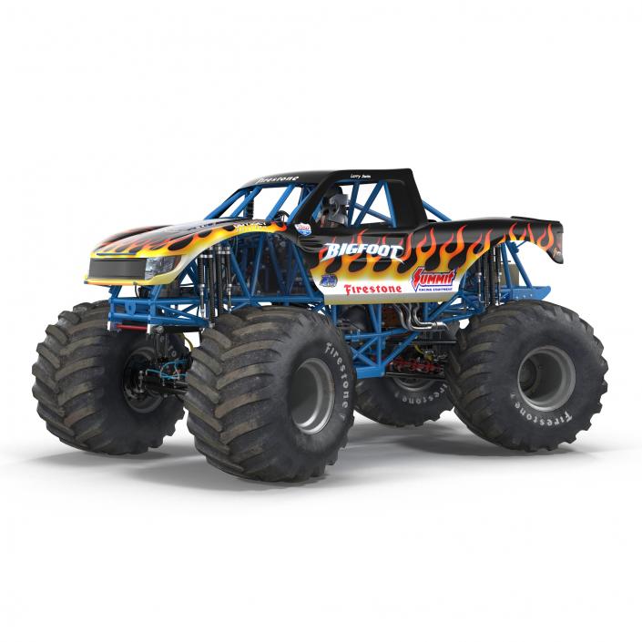 3D Monster Truck Bigfoot Rigged model