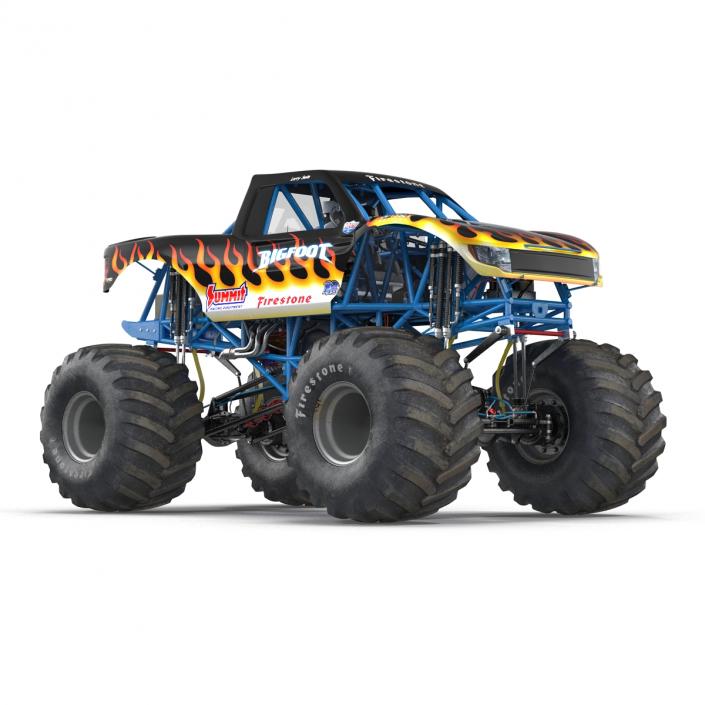 3D Monster Truck Bigfoot Rigged model