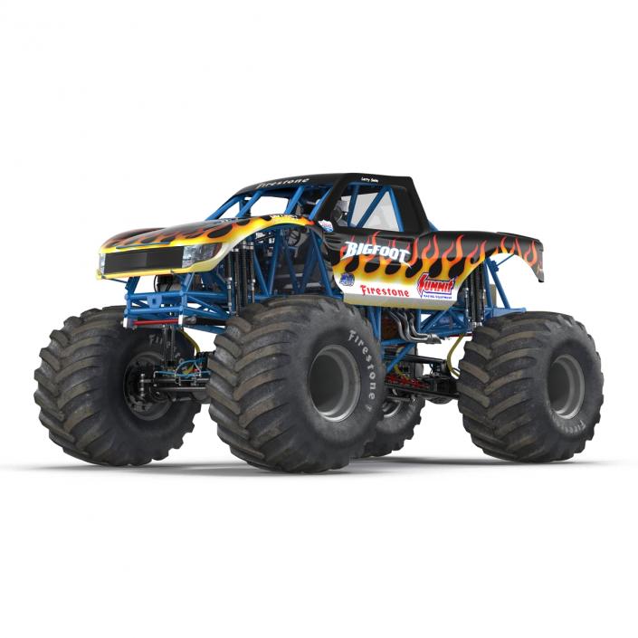 3D Monster Truck Bigfoot Rigged model