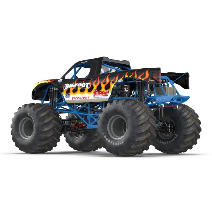 3D Monster Truck Bigfoot Rigged model