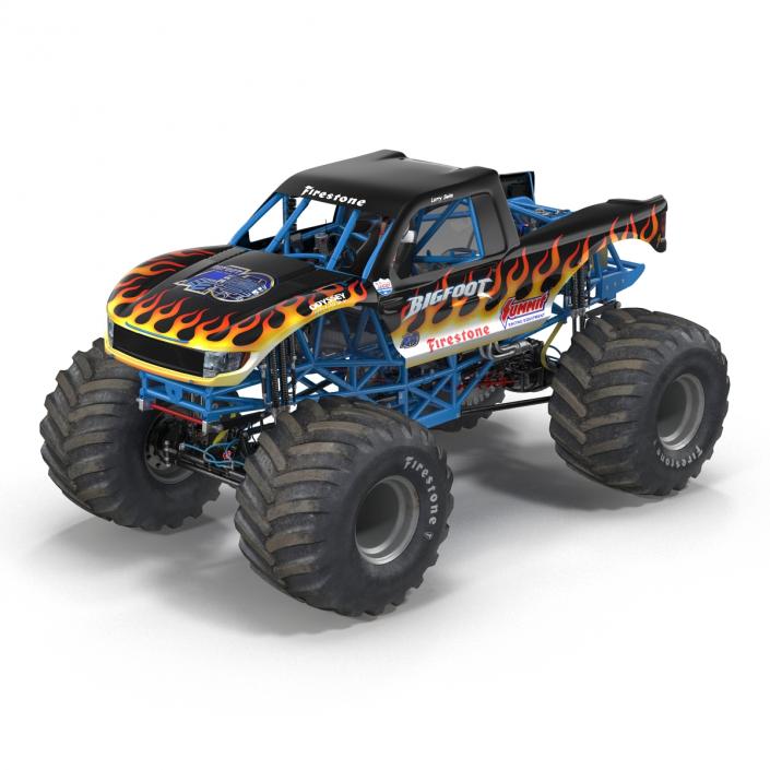 3D Monster Truck Bigfoot Rigged model