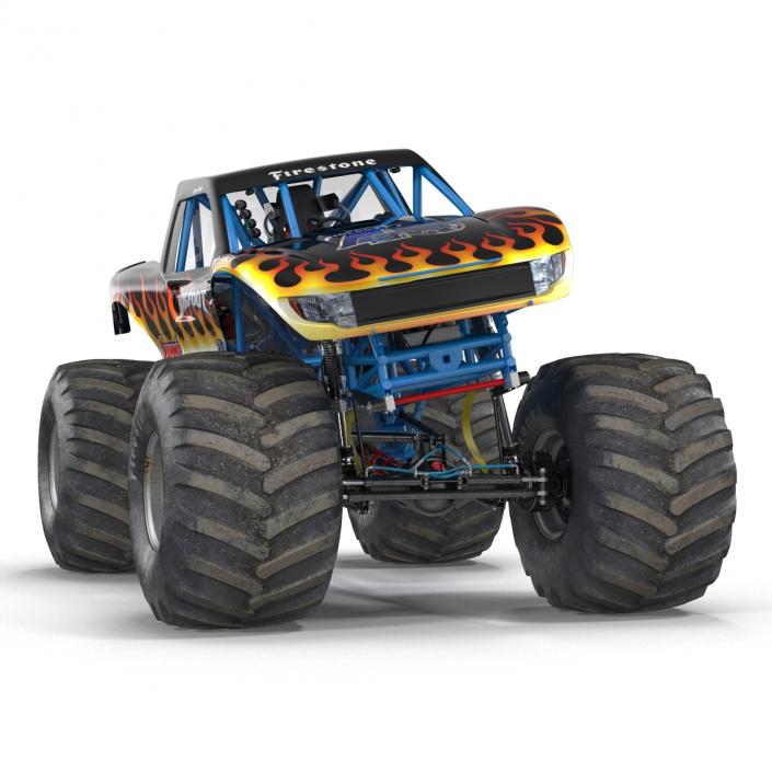 3D Monster Truck Bigfoot Rigged model