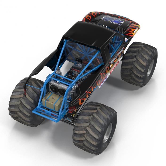 3D Monster Truck Bigfoot Rigged model