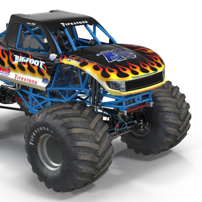 3D Monster Truck Bigfoot Rigged model