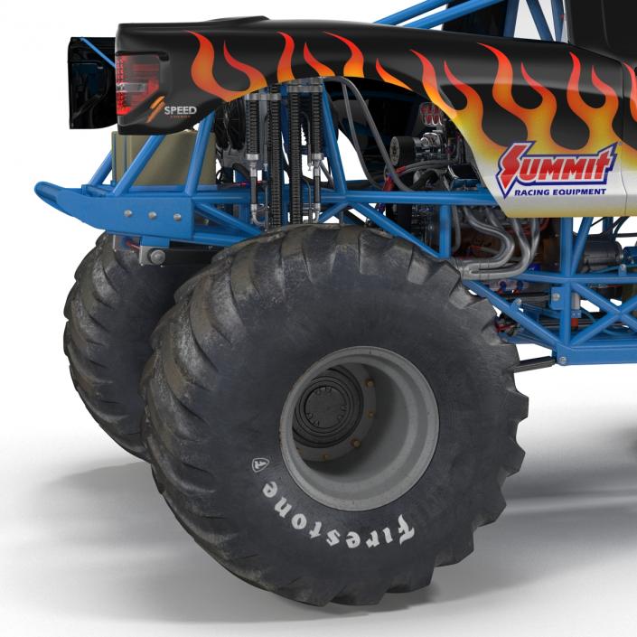 3D Monster Truck Bigfoot Rigged model