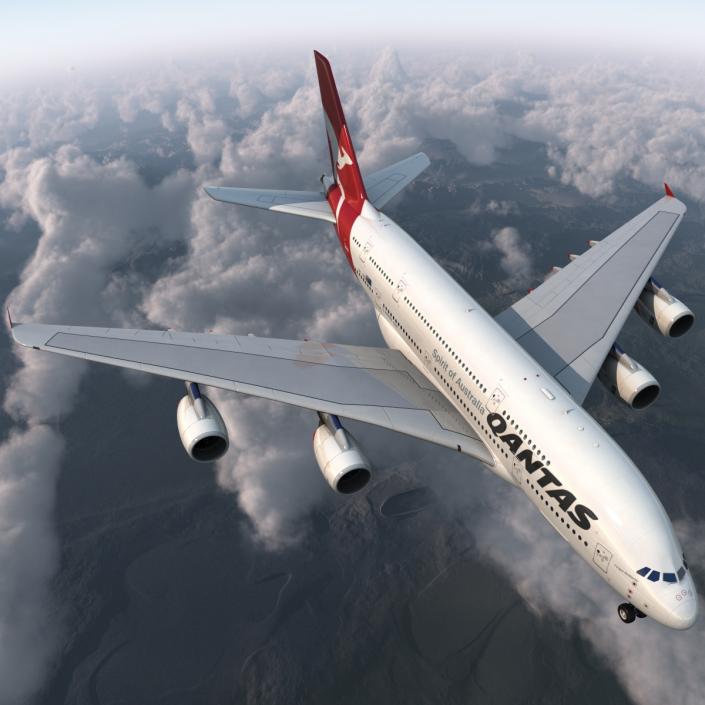 Airbus A380-800 Qantas 3D