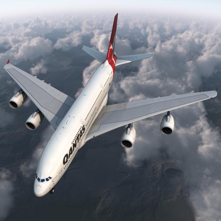 Airbus A380-800 Qantas 3D