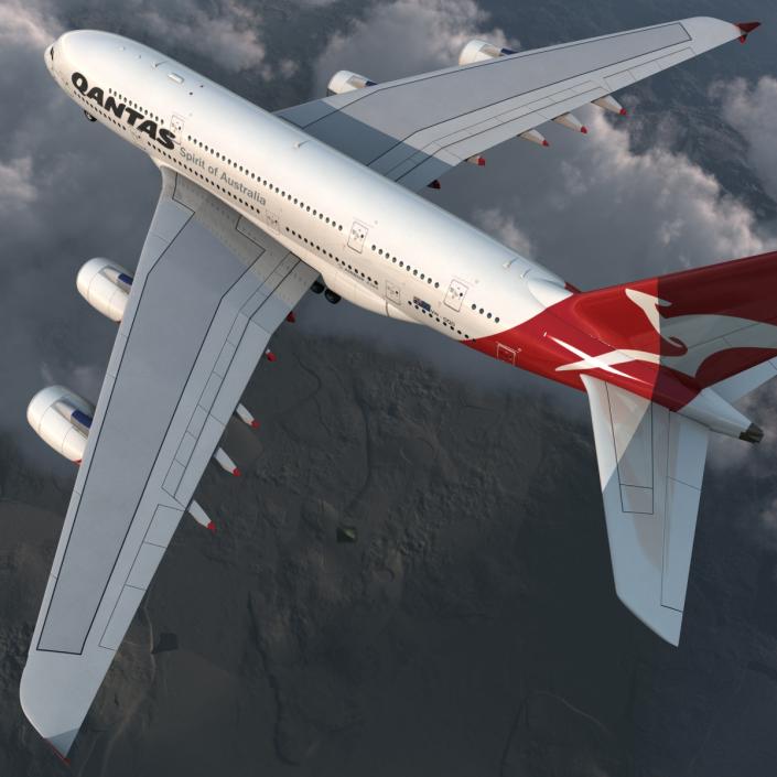 Airbus A380-800 Qantas 3D