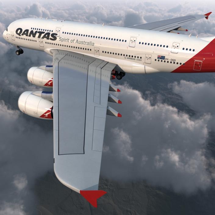 Airbus A380-800 Qantas 3D