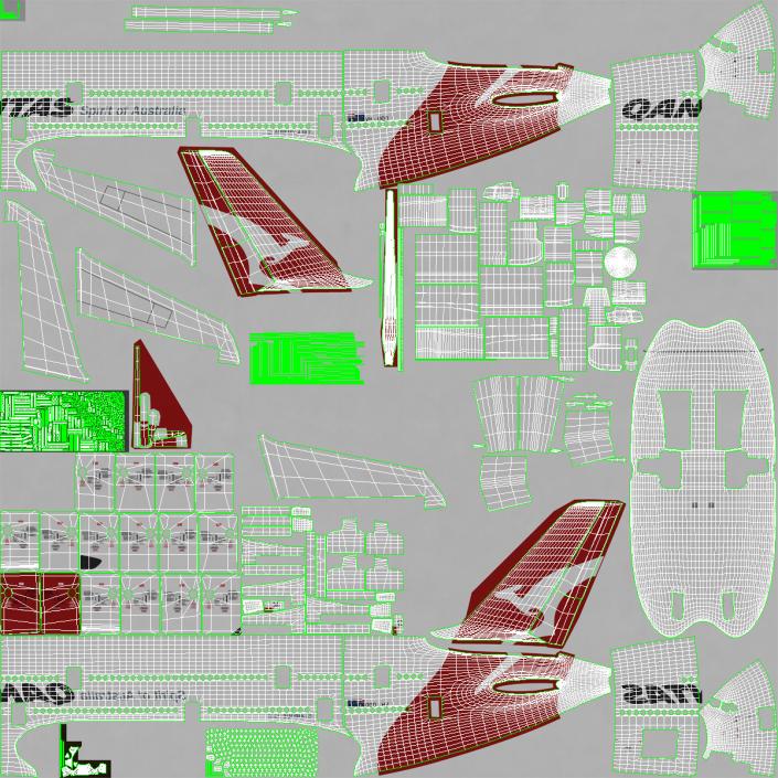 Airbus A380-800 Qantas 3D