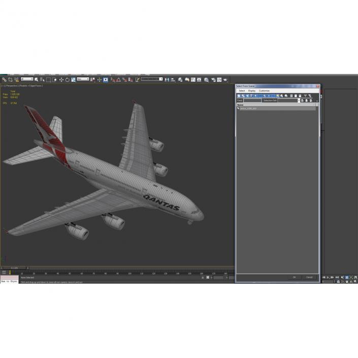 Airbus A380-800 Qantas 3D