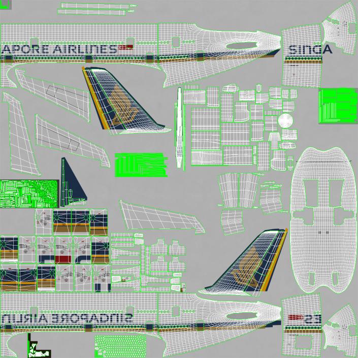 Airbus A380-800 Singapore Airlines 3D model