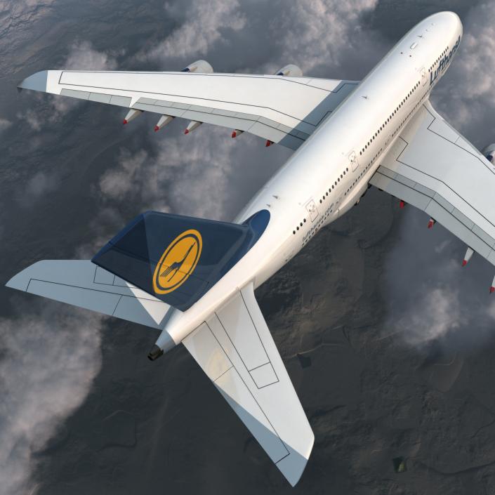 3D model Airbus A380-800 Lufthansa