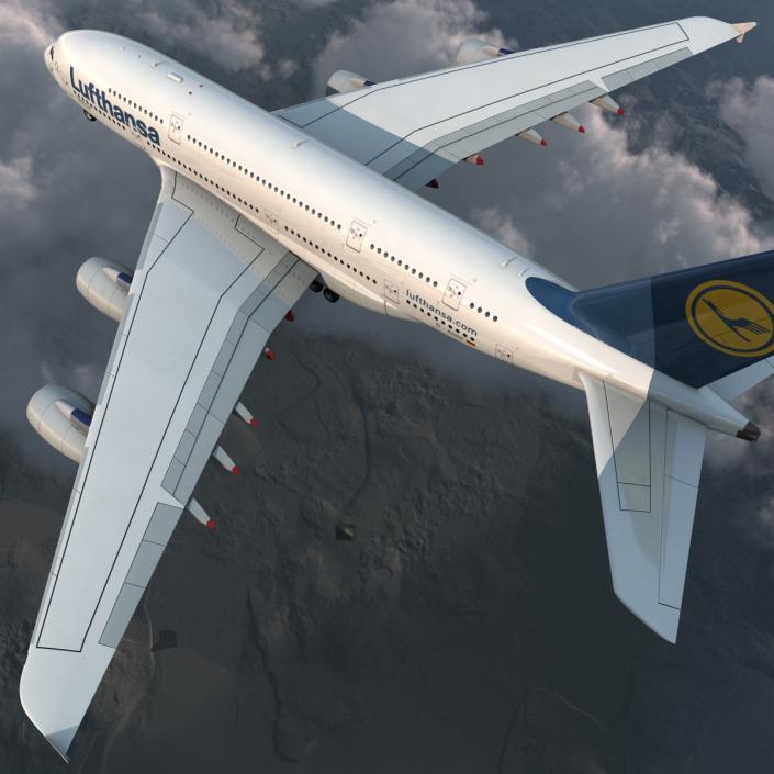 3D model Airbus A380-800 Lufthansa