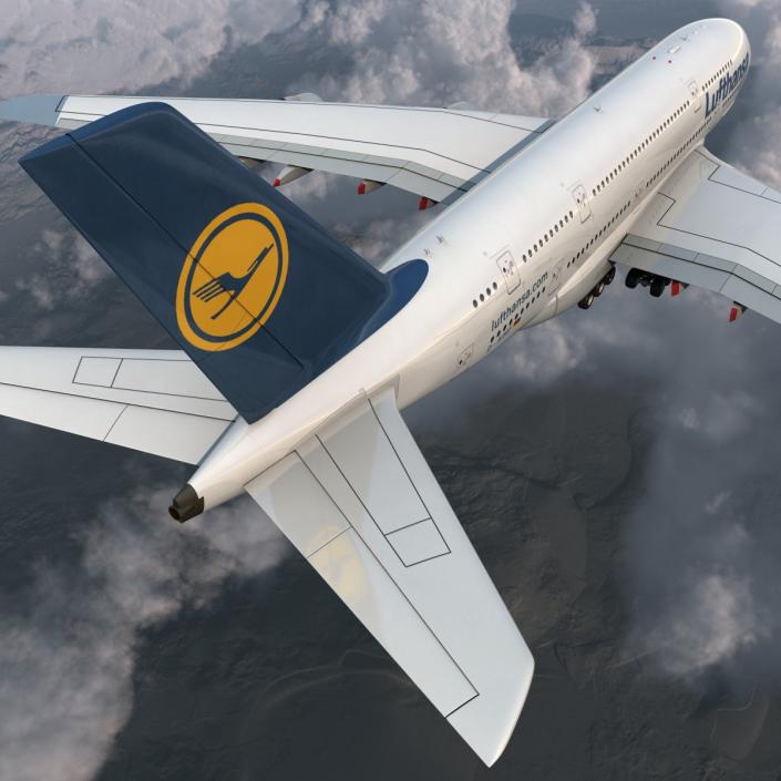 3D model Airbus A380-800 Lufthansa