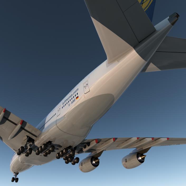 3D model Airbus A380-800 Lufthansa