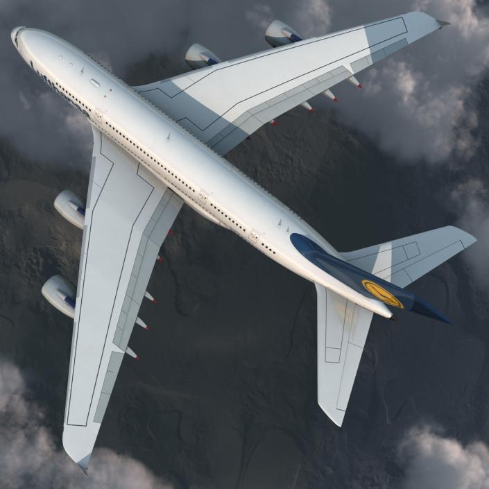 3D model Airbus A380-800 Lufthansa