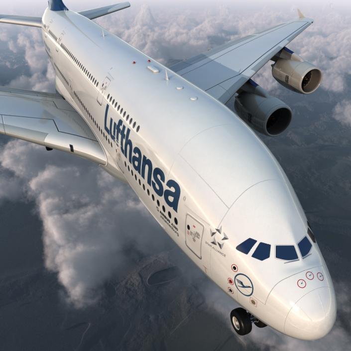 3D model Airbus A380-800 Lufthansa