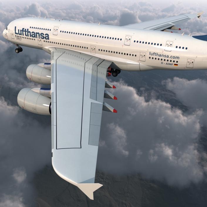 3D model Airbus A380-800 Lufthansa