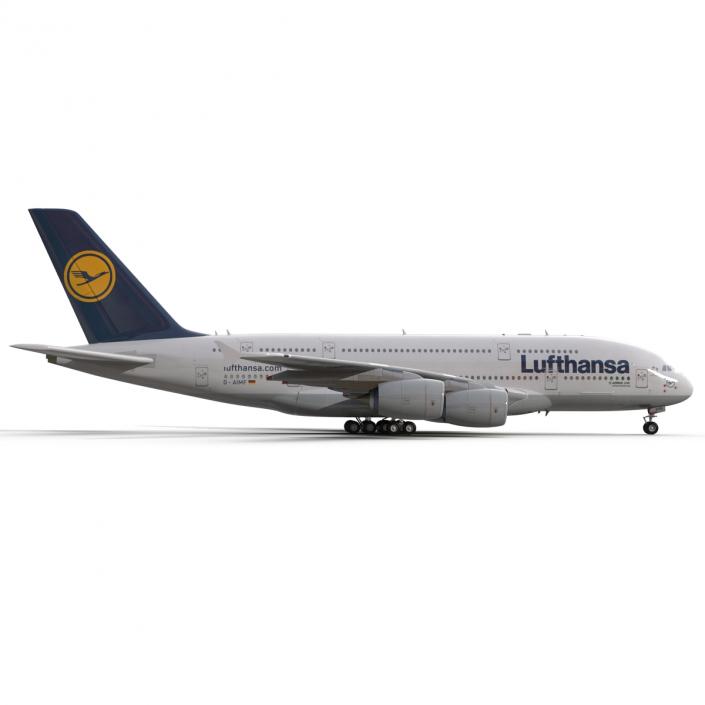 3D model Airbus A380-800 Lufthansa