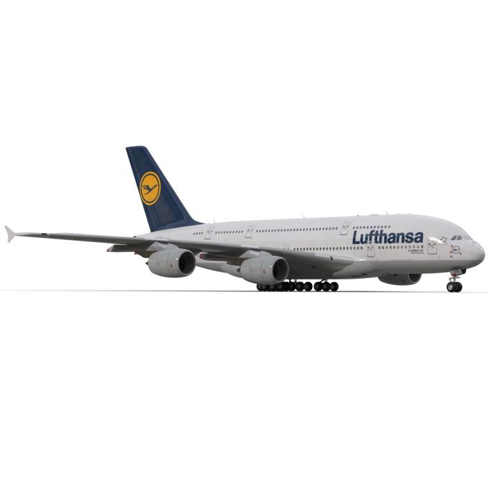 3D model Airbus A380-800 Lufthansa