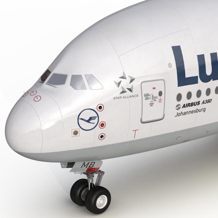 3D model Airbus A380-800 Lufthansa