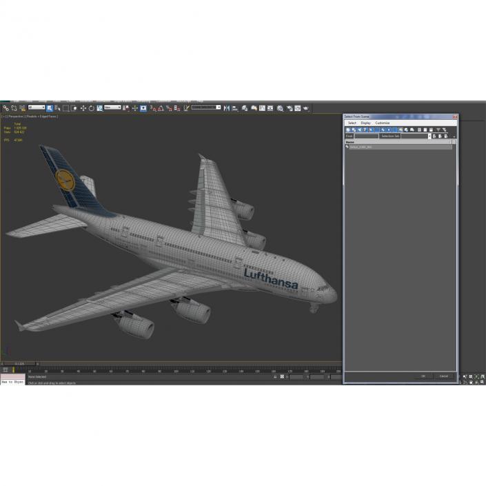 3D model Airbus A380-800 Lufthansa