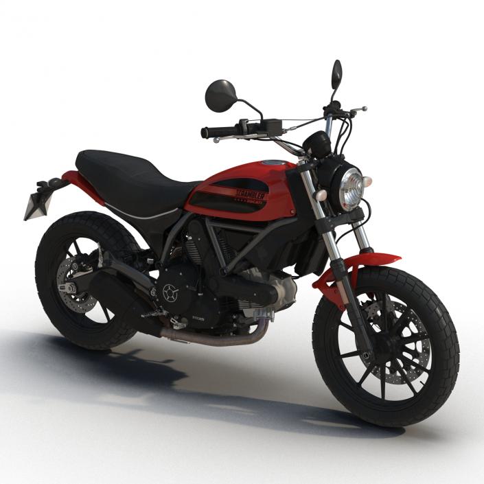 3D Motorcycle Ducati Scrambler Sixty2 Rigged