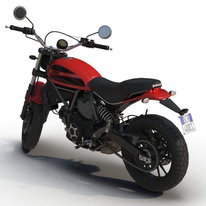 3D Motorcycle Ducati Scrambler Sixty2 Rigged