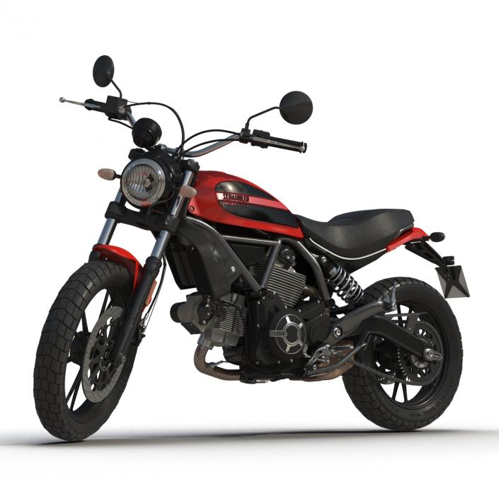 3D Motorcycle Ducati Scrambler Sixty2 Rigged