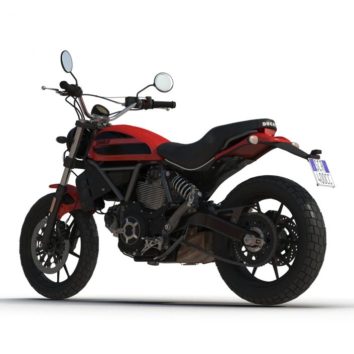 3D Motorcycle Ducati Scrambler Sixty2 Rigged