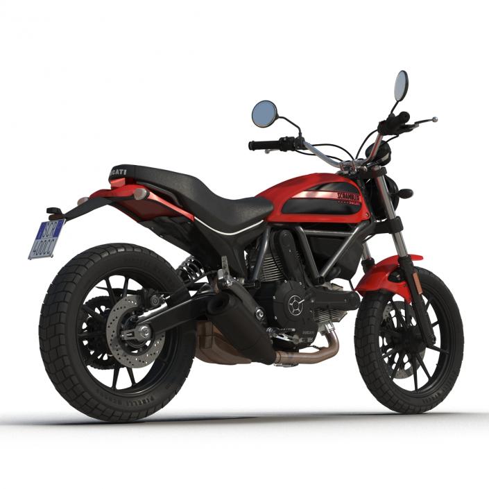 3D Motorcycle Ducati Scrambler Sixty2 Rigged