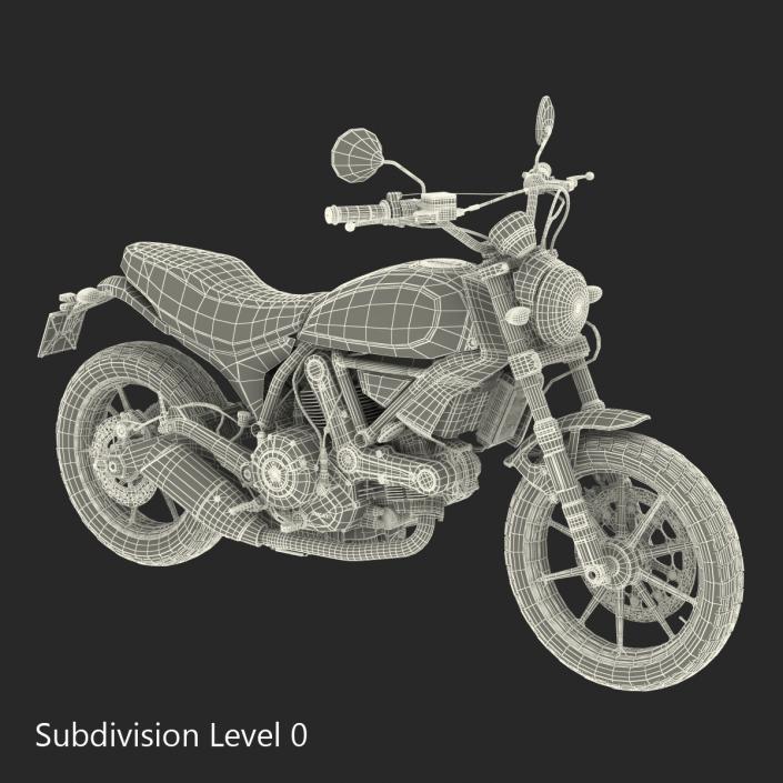 3D Motorcycle Ducati Scrambler Sixty2 Rigged