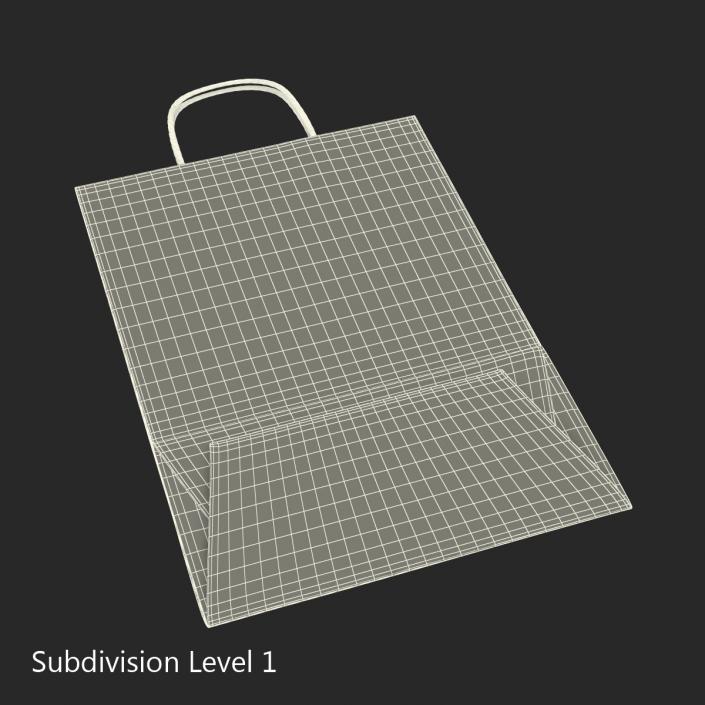 3D Paper Bag With Handle Folded model