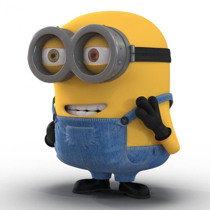 3D Short Two Eyed Minion Rigged model