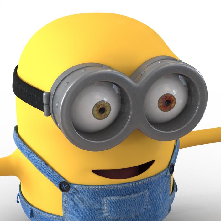 3D Short Two Eyed Minion Rigged model