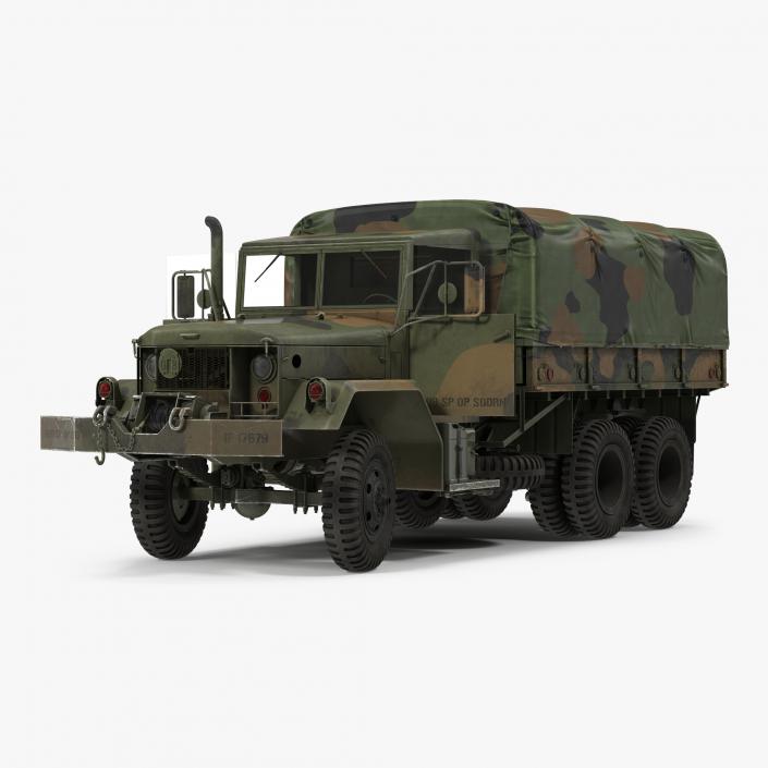 3D US Military Cargo Truck m35a2 Rigged Camo