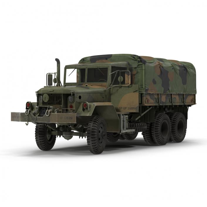 3D US Military Cargo Truck m35a2 Rigged Camo