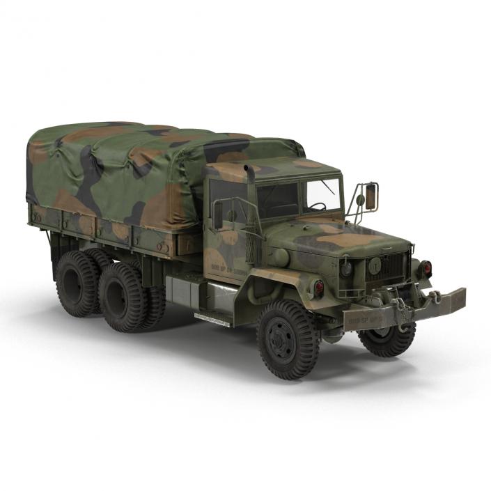 3D US Military Cargo Truck m35a2 Rigged Camo