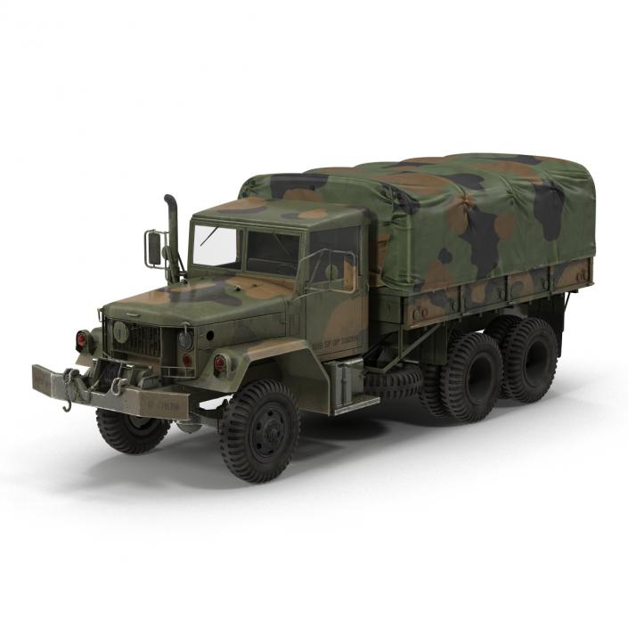 3D US Military Cargo Truck m35a2 Rigged Camo