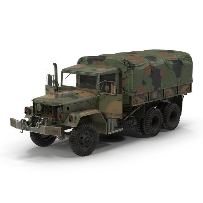 3D US Military Cargo Truck m35a2 Rigged Camo