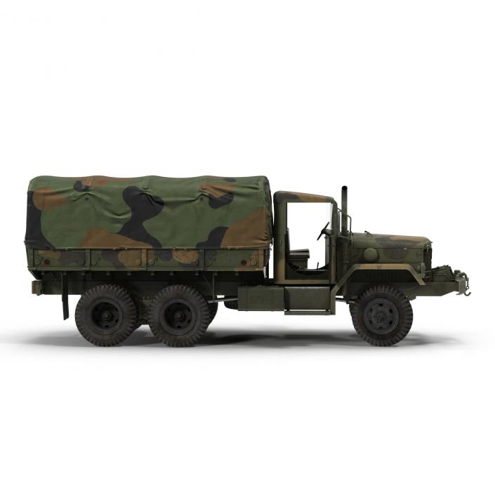 3D US Military Cargo Truck m35a2 Rigged Camo