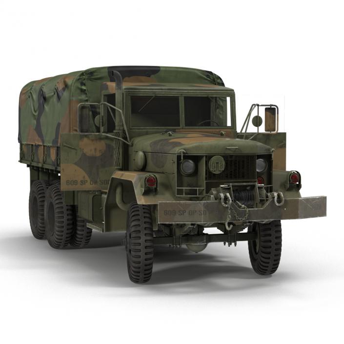 3D US Military Cargo Truck m35a2 Rigged Camo