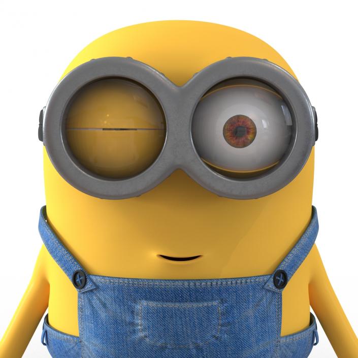 3D Short Two Eyed Minion Rigged model