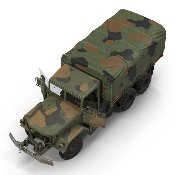 3D US Military Cargo Truck m35a2 Rigged Camo