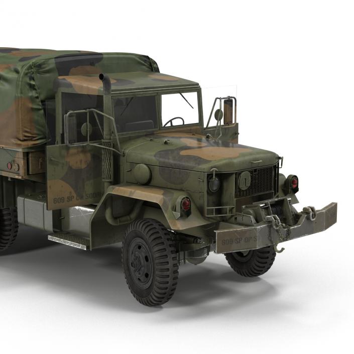 3D US Military Cargo Truck m35a2 Rigged Camo