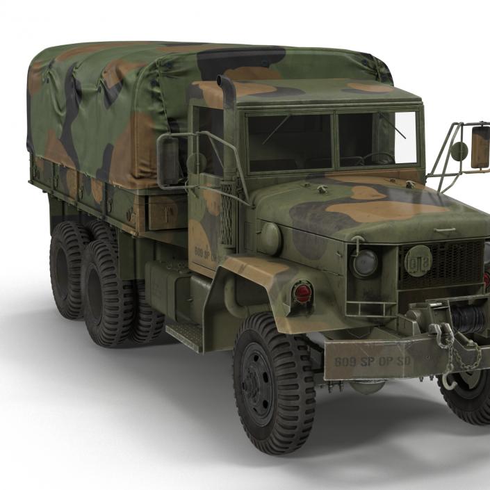 3D US Military Cargo Truck m35a2 Rigged Camo